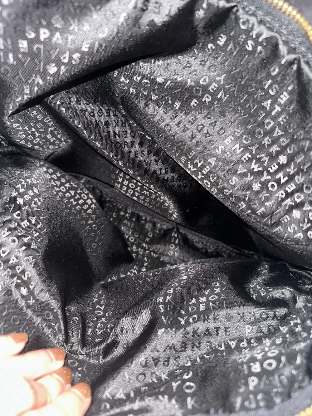 kate spade Black Nylon Backpack with Gold Hardware